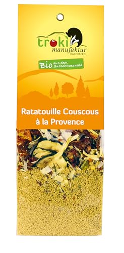 Ratatouille Couscous à la Provence 175g kbA – Südfranzösische Bio-Couscous-Mischung mit Gemüse und Kräutern – Schnelle Fertigmahlzeit (2 Portionen, 5 Min. Zubereitung) von NaturGut