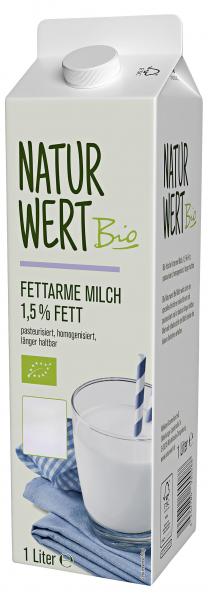 NaturWert Bio fettarme Milch 1,5% von NaturWert Bio