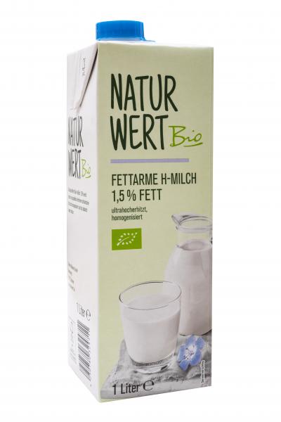 NaturWert Bio fettarme H-Milch 1,5 % von NaturWert Bio