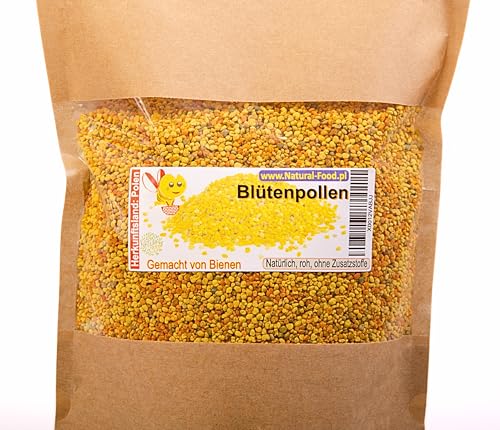 Blütenpollen | Bienenpollen 0,5 kg aus Europa | PREMIUM | Natürlich, roh, ohne Zusatzstoffe | Natürliche Pollen von reinen europäischen Wiesen | Gemacht von Bienen von Natural Food