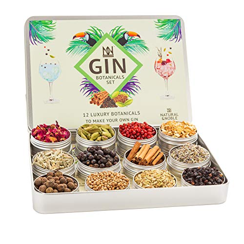 12 Premium Gin Botanicals DIY Gin-Set. Gin-Gewürz-Geschenk von Natural & Noble