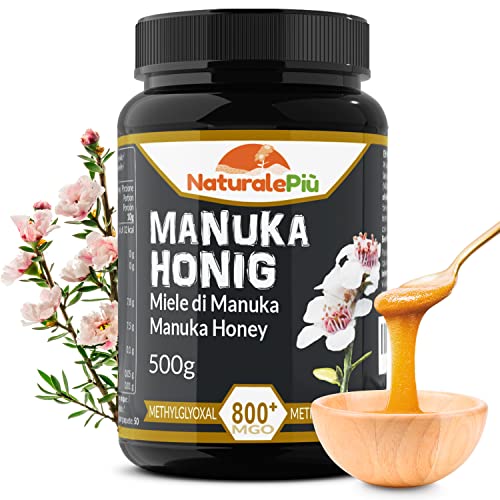 Manuka-Honig 800+ MGO – 500g Manuka Honey – Qualitätsprodukt hergestellt in Neuseeland – Von akkreditierten Laboratorien getestetes Methylglyoxal – NaturalePiù von NaturalePiù