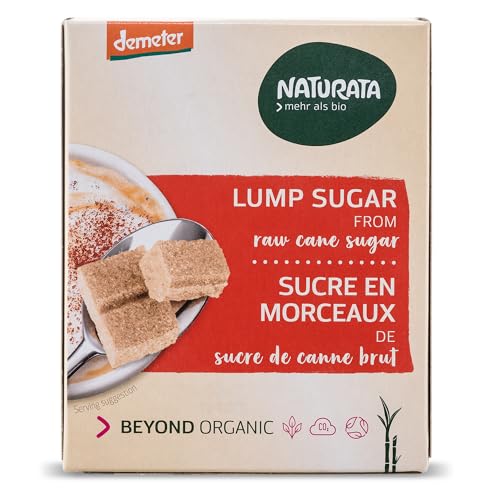 Naturata Bio Würfel-Zucker 500 g | Rohrohr-Zucker in Demeter-Qualität | Feinster Brauner Zucker für Tee, Kaffee & Desserts | Nachhaltig & Fair produziert von Naturata