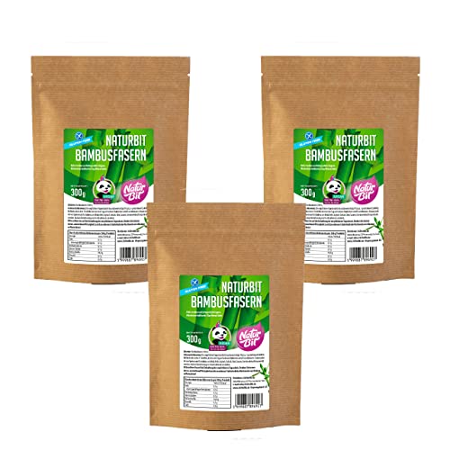 Bambusfaser Mehl Dreierpack 3 x 300 g | vegan glutenfrei | ballaststoffreich | Dreierpack Sparpaket von Naturbit