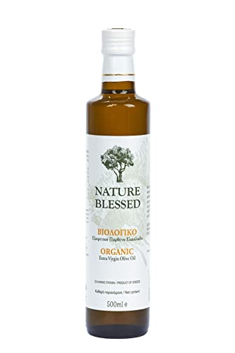 Nature Blessed Griechisches Bio Natives Olivenöl Extra 500 ml Glasflasche von Geakv