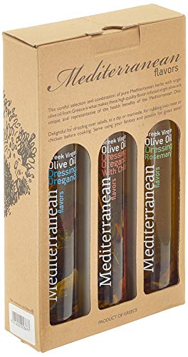 Nature Blessed Mediterrane Aromen Extra Natives Olivenöl mit Oregano, mit Rosmarin und Chili, 3 Glasflaschen x 250 ml von Nature Blessed