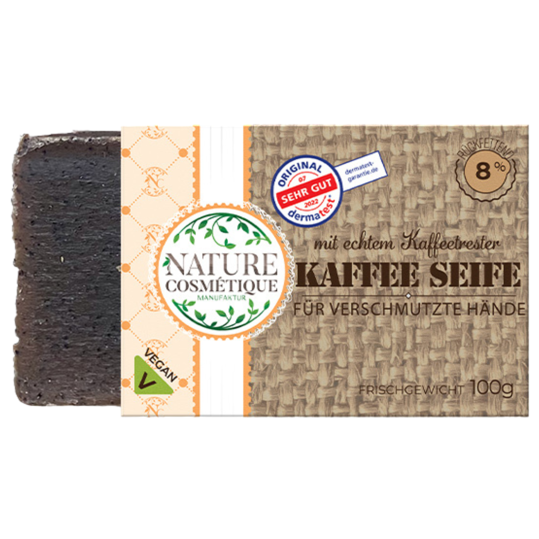 Kaffee Seife mit echtem Kaffeetrester von Nature Cosmétique