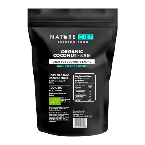 Nature Diet - Bio Kokosmehl 1000g | Glutenfrei | Gentechnikfrei | Zum Backen von Nature Diet