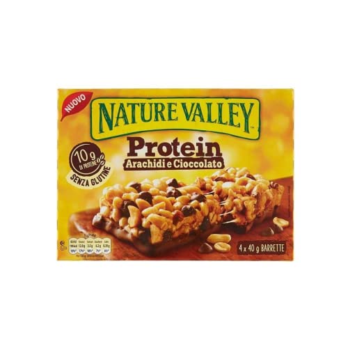 DE | Nature Valley® | Weiche Proteinriegel | Erdnusssnack und Schokoladenüberzug – 160 g (insgesamt 4 Riegel) von Nature Valley
