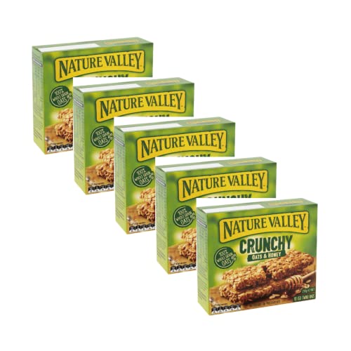 Nature Valley® | Knusprige Müsliriegel, Vollkornhaferflocken und Honig, ohne Farbstoffe, ohne Konservierungsstoffe, ohne Laktose, für Vegetarier geeignet – 5 x 210 g (insgesamt 50 Riegel) von Nature Valley