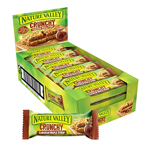 Nature Valley Crunchy Kanadischer Maple Sirup, 18x2-Bar Pack (18 x 42g), Müsliriegel, Leckere Riegel, Haferriegel, Müsliriegel Großpackung, Haferriegel ohne Zucker, Gesunde Hafer Riegel von Nature Valley