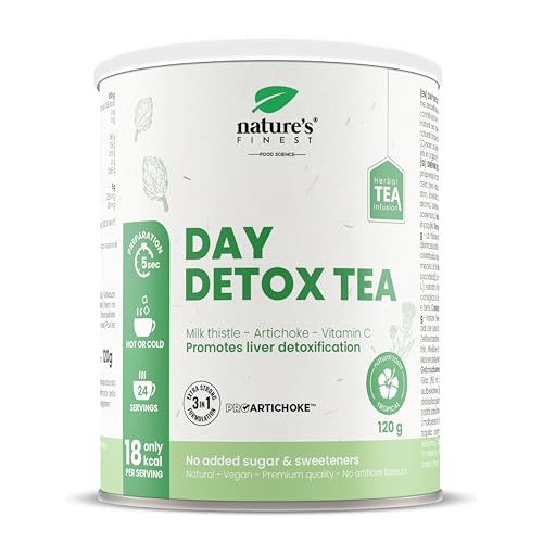 Nature's Finest by Nutrisslim Day Detox Tee mit Mariendistel, Artischocke & Weißem Tee - Detox Tee für Leberkur, Entgiftung & Verdauung - Unterstützt den natürlichen Reinigungsprozess - 120 g von Nature's Finest by Nutrisslim