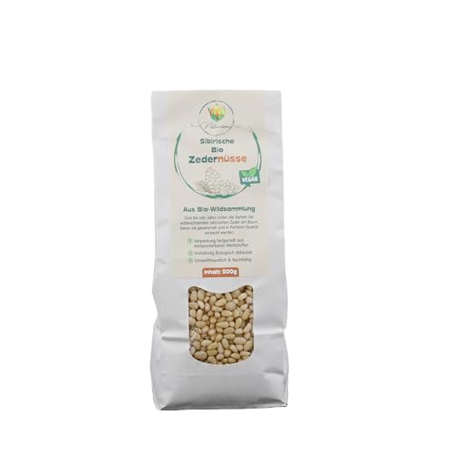 Naturezon® Sibirische Bio Zedernuss 500g - Bio Zedernkerne aus Wildsammlung - als besondere alternative zu Pinienkernen - unbehandelt und naturbelassen von Naturezon