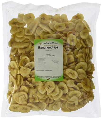 Naturix24 Bananenchips ungezuckert – Beutel, 3er Pack (3 x 500 g) von Naturix24