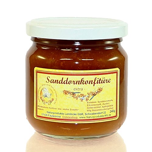 2 Gläser Sanddornkonfitüre extra 2x240g von Naturprodukte-MV