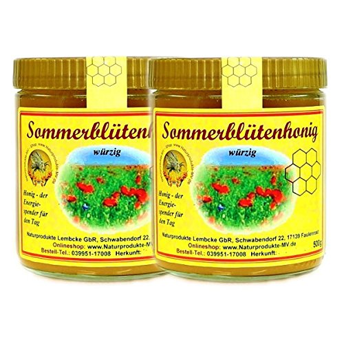 2x 500g Sommerblütenhonig Blütenhonig Honig Herkunft Deutschland von Naturprodukte-MV