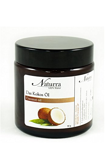 Naturra BIO Kokosöl kaltgepresst nativ 100g lichtgeschützter Glastiegel Speisefett von Naturra