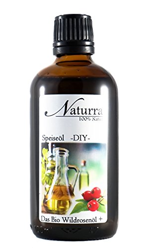 Naturra BIO Speiseöl Hagebuttenkernöl (Wildrosenöl) DUO mit Nachtkerzenöl 100ml Glas von Naturra