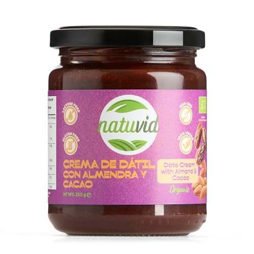 Dattelcreme mit Mandeln und Kakao Natuvid | 100% BIO | 250g | GLUTENFREI | LAKTOSEFREI | 100% VEGAN | NON-GMO von Natuvid