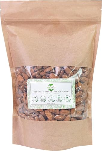 Ganze Mandel NATUVID | PRÄMIE | 100% natürlich | 1Kg | Vegan und Vegetarisch | Spanische Manufaktur von Natuvid