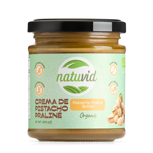 Pistazien-Praliné-Creme Natuvid | 100% BIO | 200g | GLUTENFREI | LAKTOSEFREI | 100% VEGAN | NON-GMO von Natuvid