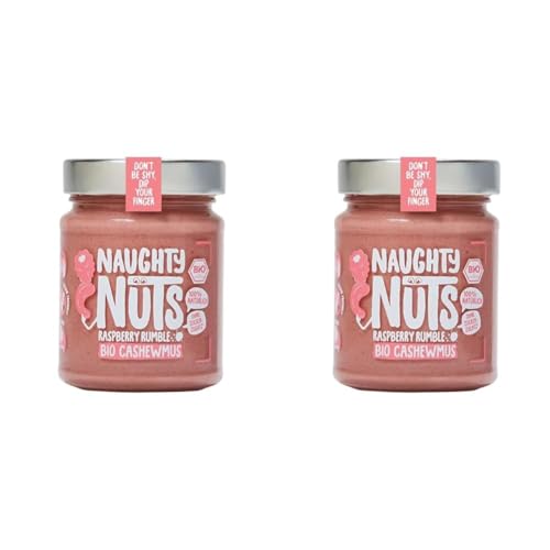 NAUGHTY NUTS Bio Cashewmus Raspberry Rumble - Vegane, 100% Natürlich, Ohne Palmöl & Zucker - 250g (Packung mit 2) von Naughty Nuts