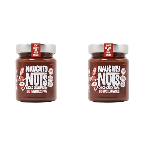 NAUGHTY NUTS Bio Haselnussmus Choco Crush | Vegane Schokolade | 100% Natürlich | Ohne Palmöl & Zucker | Ideal Als Topping Für Müsli | 250g (Packung mit 2) von Naughty Nuts