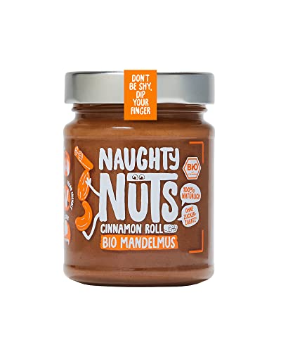 NAUGHTY NUTS Bio Mandelmus Cinnamon Roll | Mit Mandeln & Zimt | 100% Natürlich & Vegan | Ohne Palmöl & Zucker | Ideal Als Topping Für Müsli | 250g von Naughty Nuts