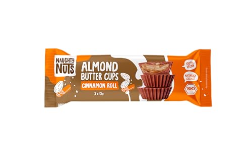 Naughty Nuts Bio Almondbutter Cups Cinnamon Roll - Vegan, Palmölfrei und ohne Raffinierten Zucker - 12x39g von Naughty Nuts