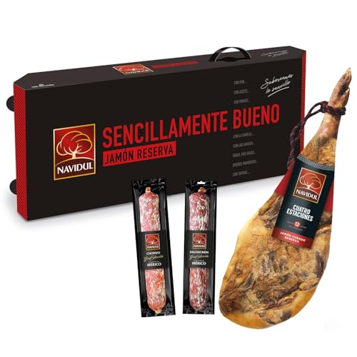 Serrano box 1 serrano schinken, 1 iberico chorizo und 500 ML Olivenöl von Navidul