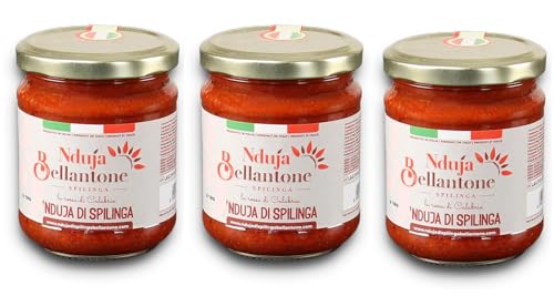 Creme Nduja di Spilinga Nduja scharfe Streichsalami mit 30% Chili aus Kalabrien im Glas 3x180gr von Nduja Bellantone