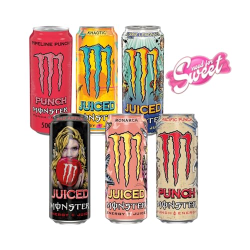 12x Monster Juiced 0,5l - Testpaket/Mixpaket - in praktischen Einweg Dosen (12 x 500 ml) von Needforsweet