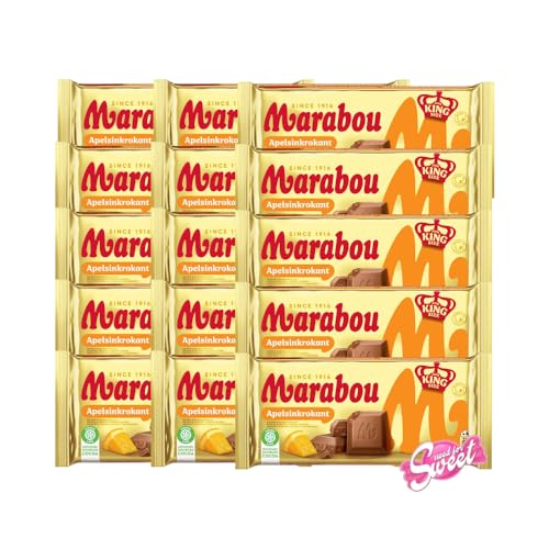 15x Marabou Apelsin Krokant 220g mit Orangenaroma und knusprigem Karamell im Needforsweetkarton von Needforsweet