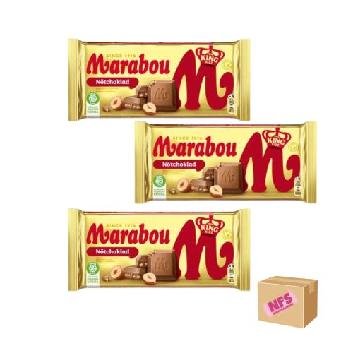 3x Marabou Schokolade Haselnuss – Exklusiv verpackt im NeedforSweetKarton - Qualität aus Schweden 3x220g von Needforsweet