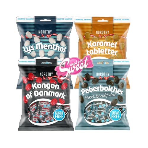 4x Nordthy Zuckerfreie Bonbon Mix 125g - auch für Diabetiker von Needforsweet