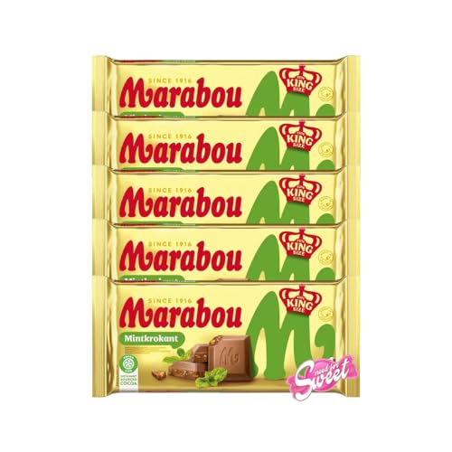 5x Marabou Mint Krokant 220g mit einer erfrischenden Minznote kombiniert mit knusprigem Karamell von Needforsweet
