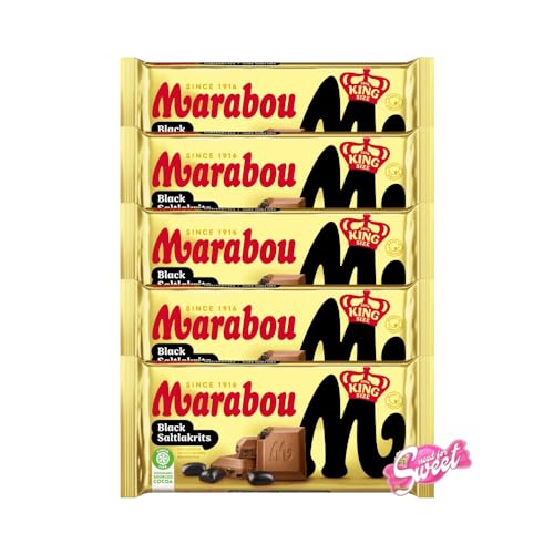 5x Marabou Salzlakritz 220g mit zarter Milchschokolade und salzigen Lakritzstückchen im Needforsweetkarton von Needforsweet