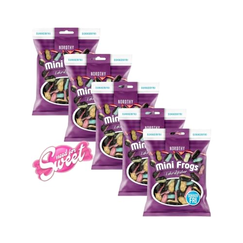 5x Nordthy Mini Frösche Bonbon Zuckerfrei 75g - auch für Diabetiker von Needforsweet