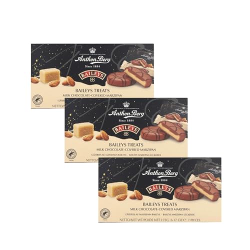 Anthon Berg Baileys & Marzipan Set – Süß trifft Sünde! Edler Genuss aus Marzipan & Likör 3x 175g perfekt für kalte Wintertage oder zum Weihnachtsfest von Needforsweet