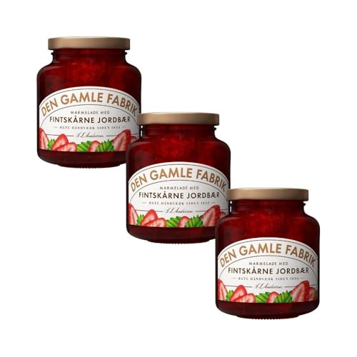 Den Gamle Fabrik Erdbeermarmelade mit feinen Stücken Dreierpack, 3x380g Gourmet Fruchtmarmelade von Needforsweet