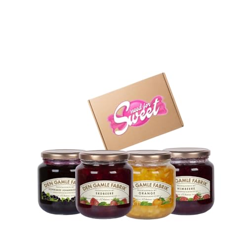 "Den Gamle Fabrik" Premium Marmeladen-Kollektion - needforsweet - 4x600g gourmet Fruchtmarmelade von Needforsweet