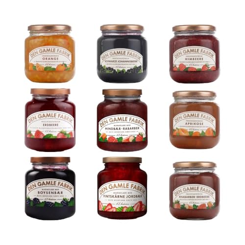 Den Gamle Fabrik Premium Marmeladen-MIX - 9x380g Gourmet Fruchtmarmelade von Needforsweet