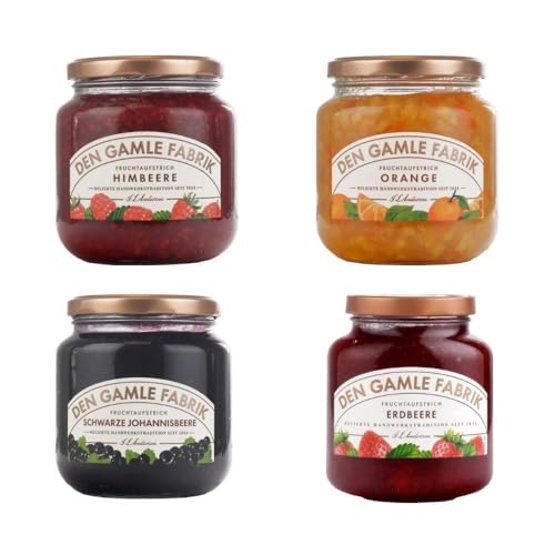 Den Gamle Fabrik Premium Marmeladen-Mix - 4x380g Gourmet Fruchtmarmelade von Needforsweet