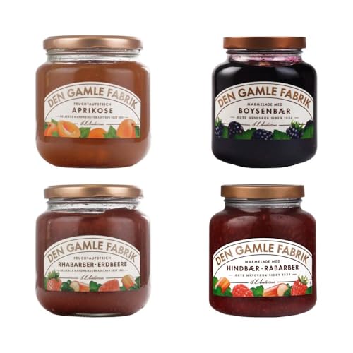 Den Gamle Fabrik Premium Marmeladen-Mix II - 4x380g Gourmet Fruchtmarmelade von Needforsweet