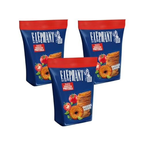 Elephant Baked Squeezed Pretzels – Tomaten & Kräuter Set Gourmet-Snack-Brezel-Mix by Needforswet von Needforsweet