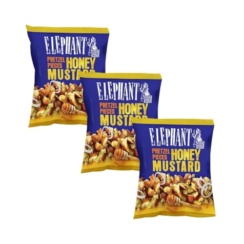 Elephant Honey Mustard Pretzel Pieces - Dreierpack mit unwiderstehlichem Geschmack - 3x125g Box by Needforsweet von Needforsweet