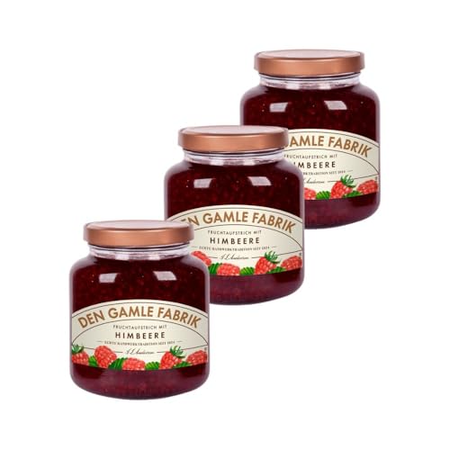 Himbeermarmelade 3x380g von Den Gamle Fabrik - Fruchtige Köstlichkeit für jede Mahlzeit, ideal zum Backen by Needforsweet von Needforsweet