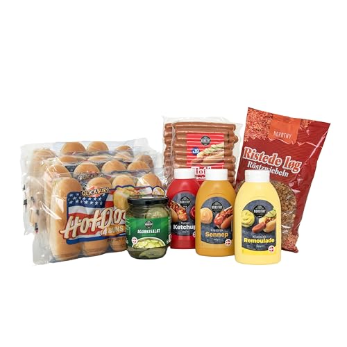 Komplettset für Hot Dog-Party: 20 Brötchen, Würstchen & Mehr - Das Rundum-Sorglos-Paket von Needforsweet