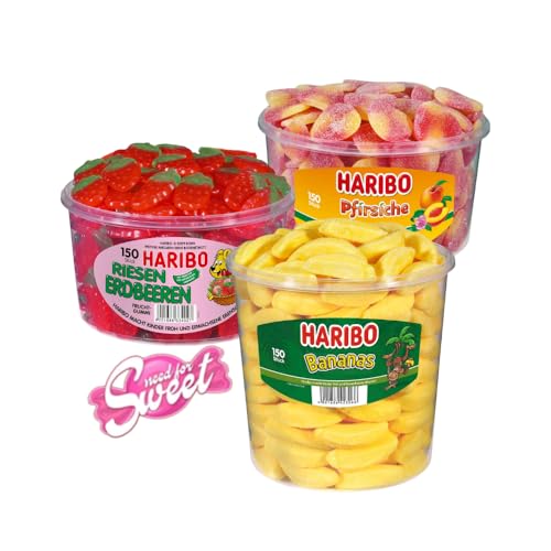 Leckerer Fruchtgummi/Weingummi Obstkorb zum vernaschen 3,9 kg mit Schaum-Bananen, Riesen Erdbeeren und Pfirsichen von Needforsweet