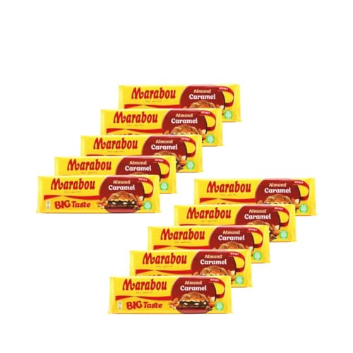 Marabou Big Taste Almond Caramel Chocolate - 10x Schokoladenriegel mit Mandeln & Karamell, Schwedische Premiumqualität, Box by Needforsweet von Needforsweet